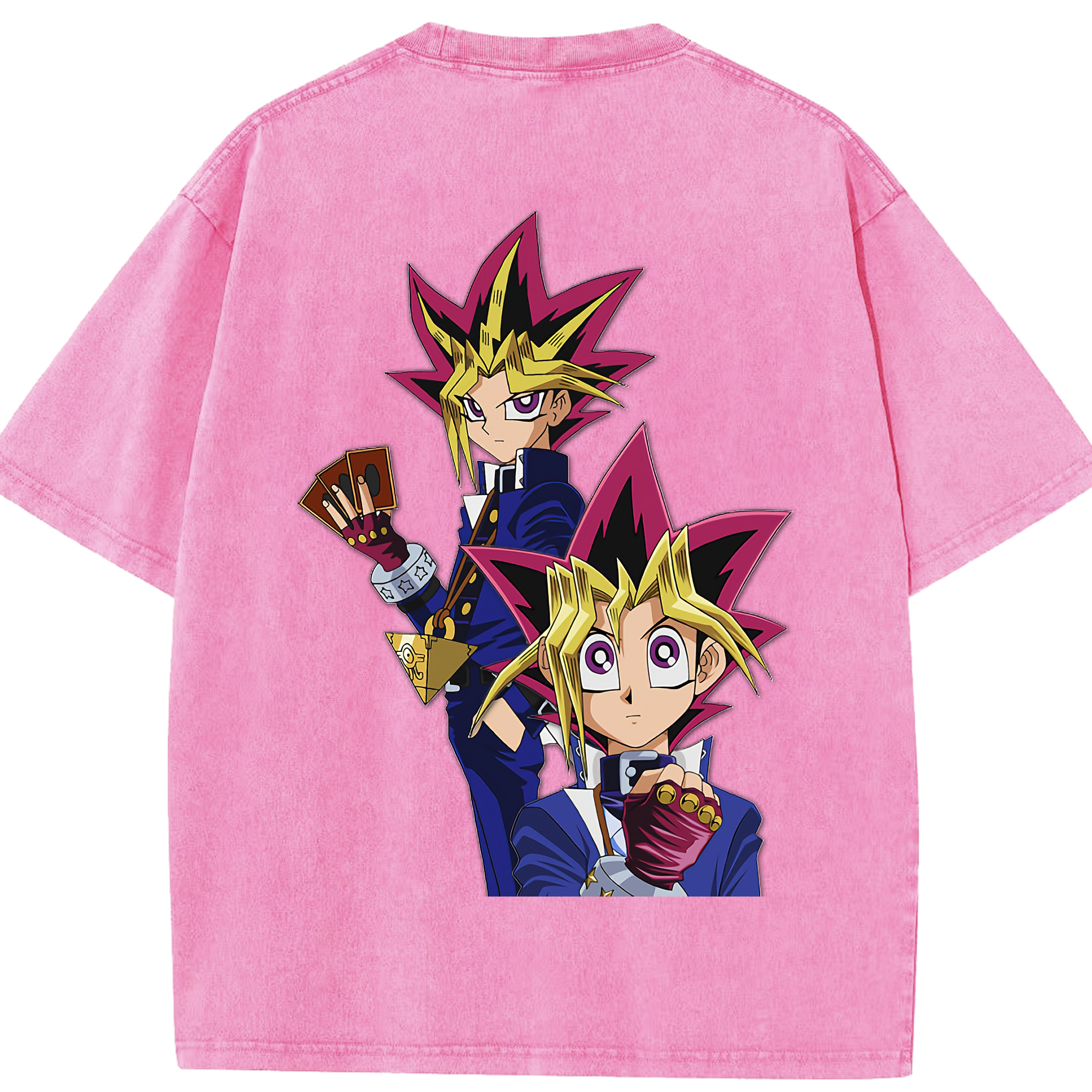 （画像用） 遊☆戯☆王 Yu-Gi-Oh! 綿100% ヴィンテージ風 半袖Tシャツ（背面プリント）